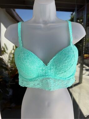 Victoria's Secret Lace Longline Bralette in Mint Green
